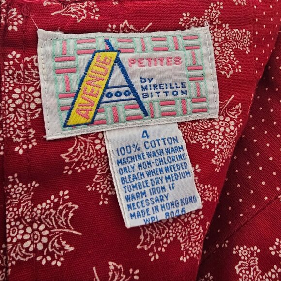 Avenue By Mereille Bitton Floral Polka Dot Vintage Shorts | EUC | 4P | Red White - Picture 13 of 16